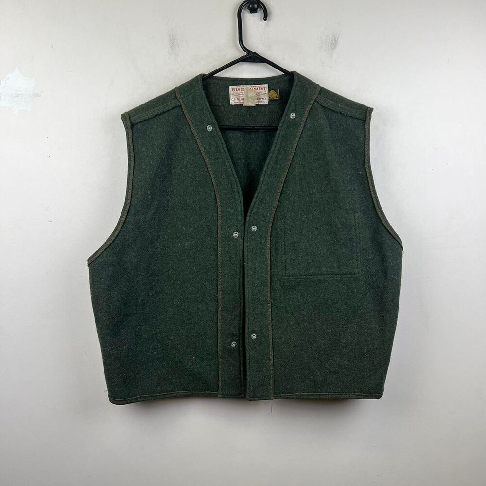 FILSON Vtg Mackinaw Virgin Wool Snap-in Vest Liner Size L (44)